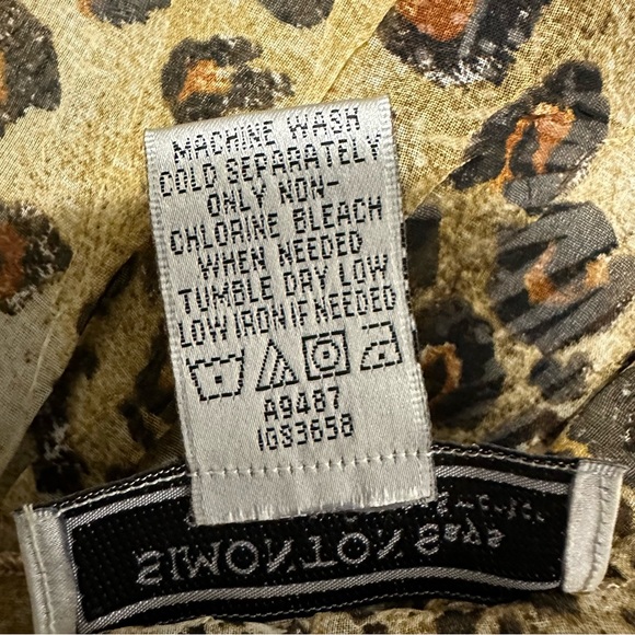 Simonton Says by George Simonton Animal Print Ruffled Kimono QVC Blouse Medium - Picture 10 of 10